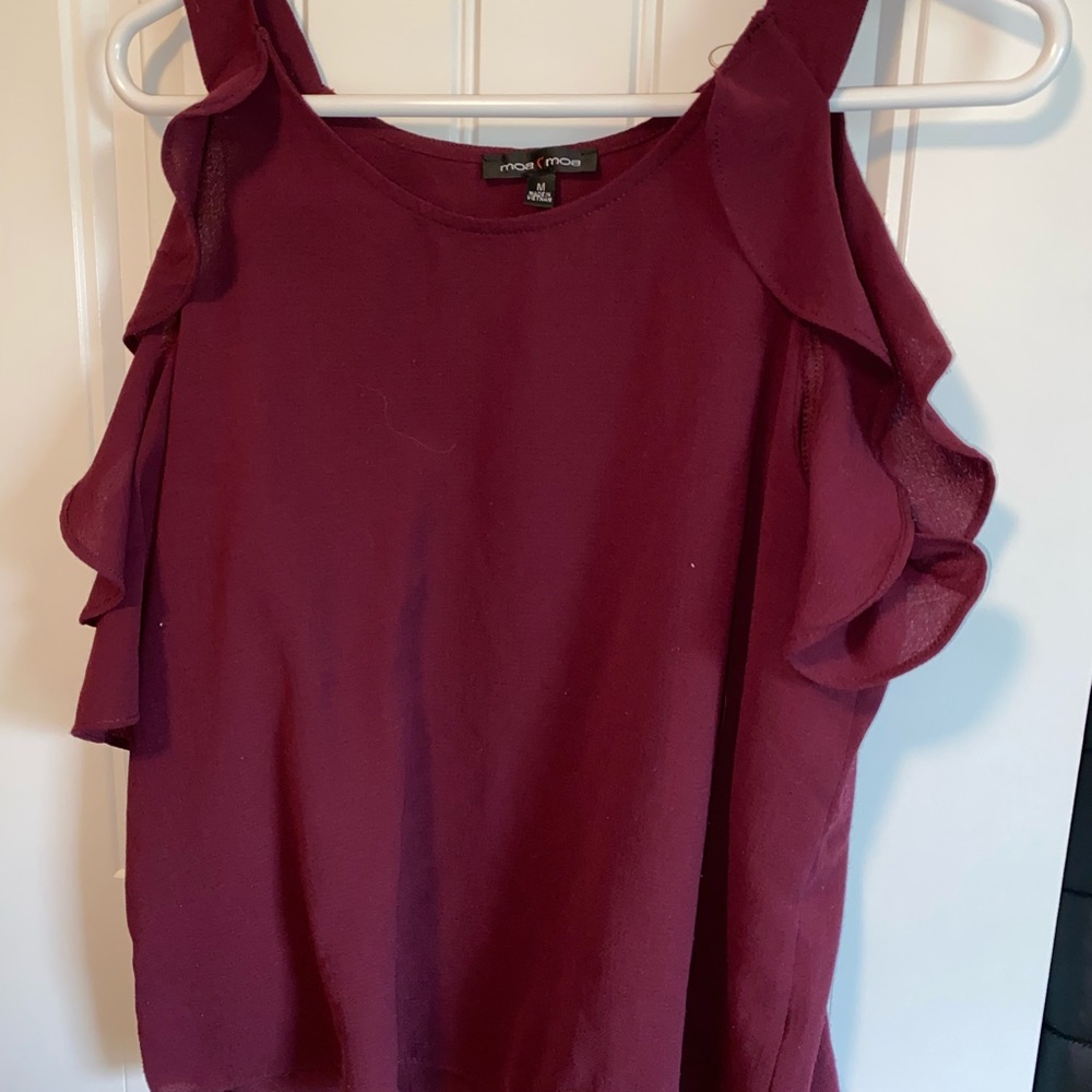 Burgundy Blouse with sleeves